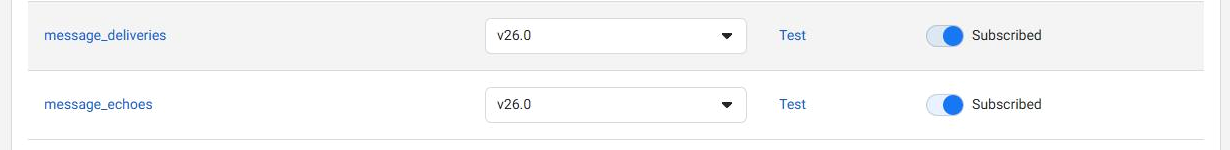 Live Meta webhook list around message_deliveries and message_echoes