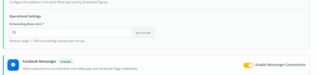 Onboarding rate limit and Save button