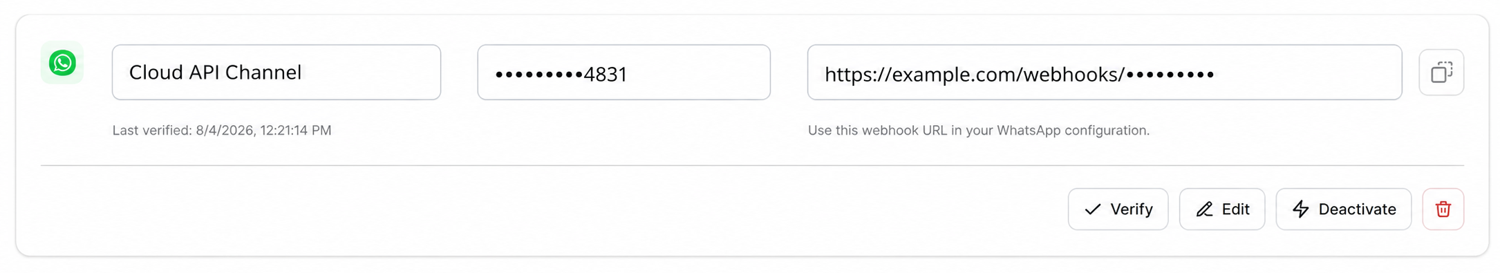 Verified manual Cloud API channel in Artifism