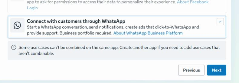 Select the WhatsApp use case