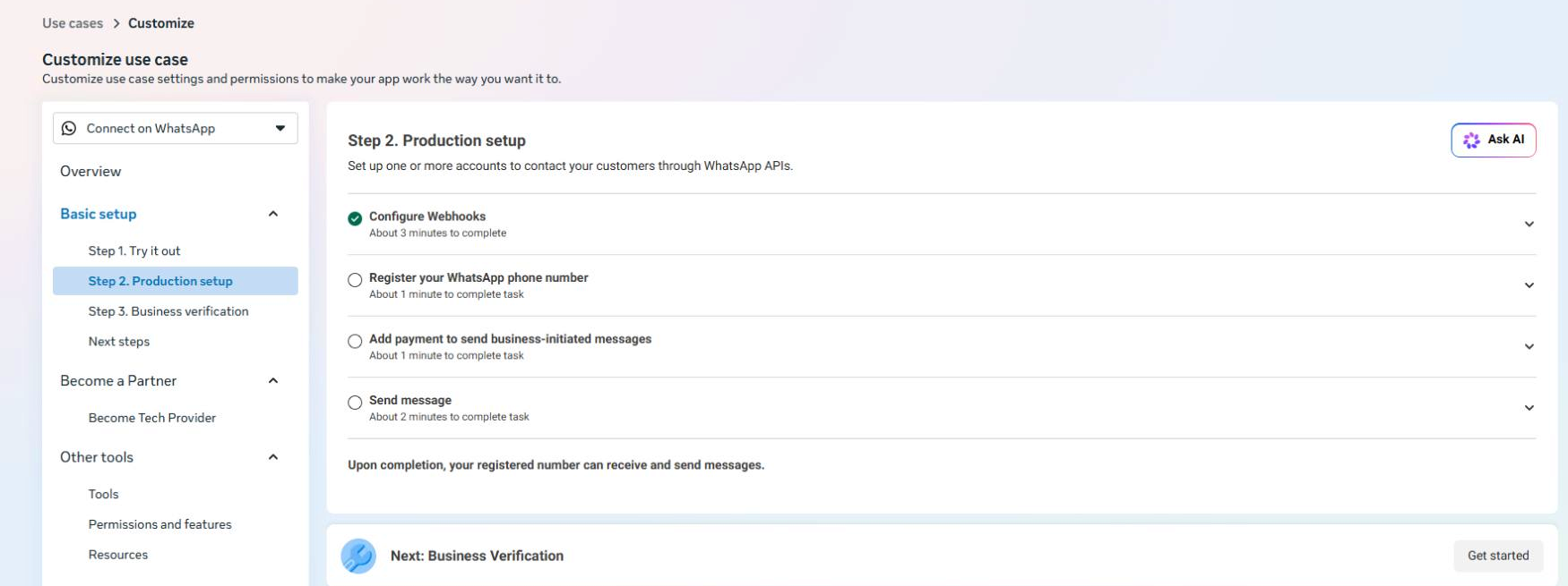 Current WhatsApp production setup in Meta
